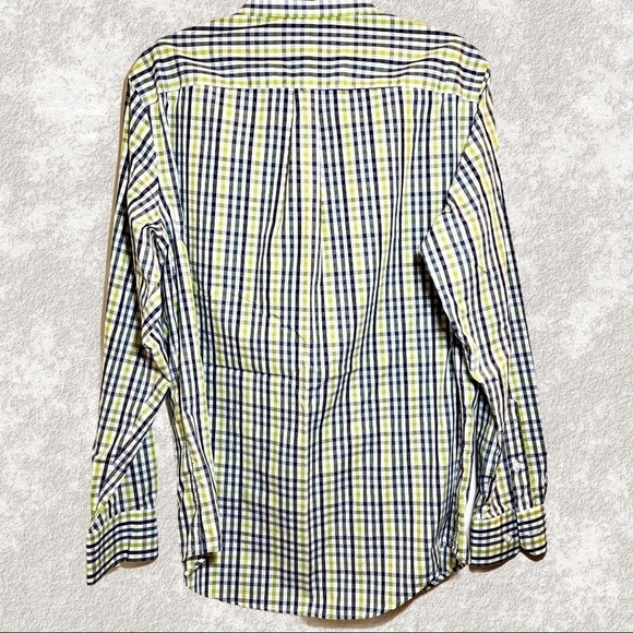 Banana Republic Non-Iron Classic Plaid Button Up Long Sleeve Cotton Shirt, 33-34 - Picture 2 of 7